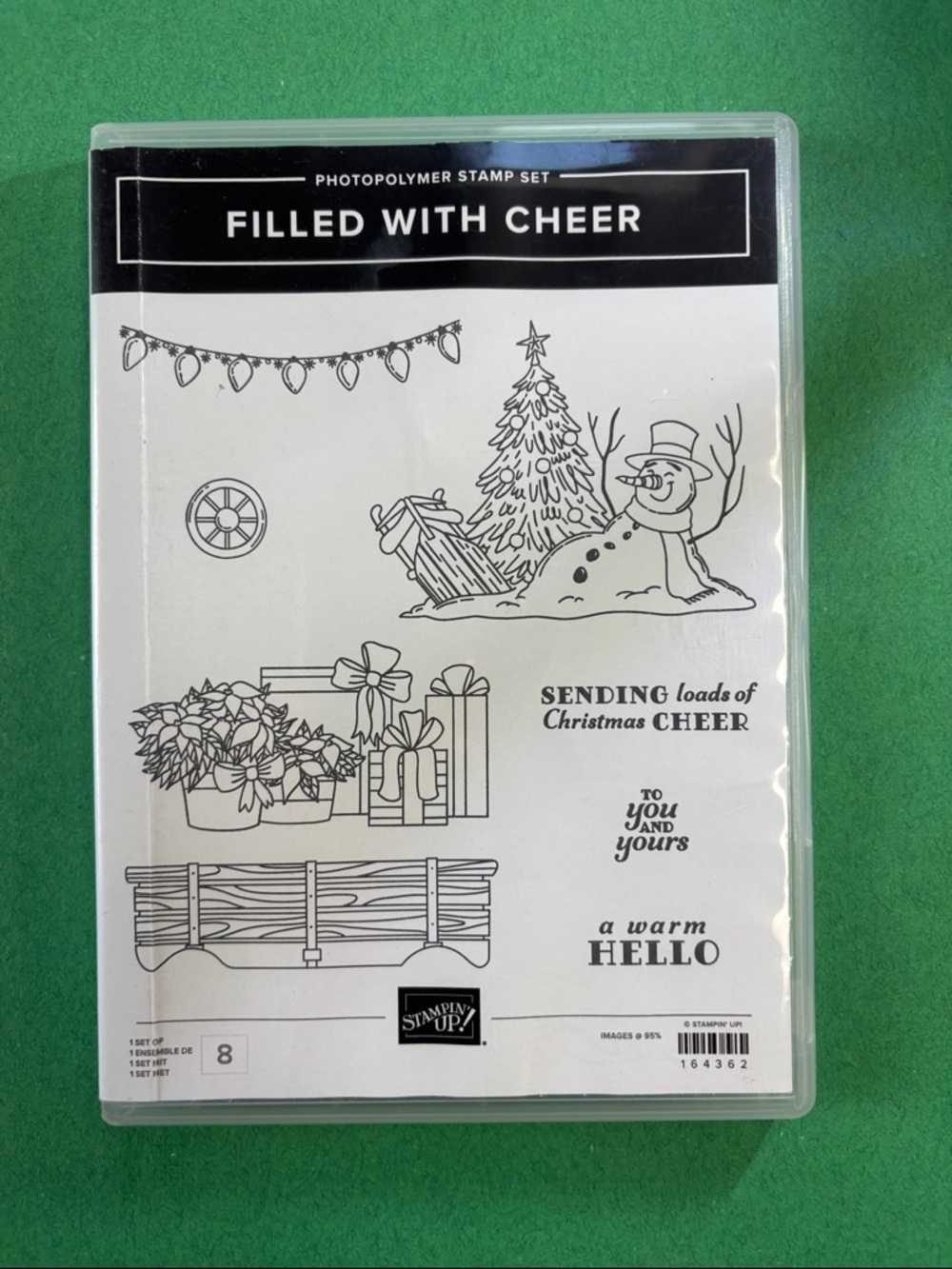Stampin' Up! Filled With Cheer Holiday Stamp Set - White, Black